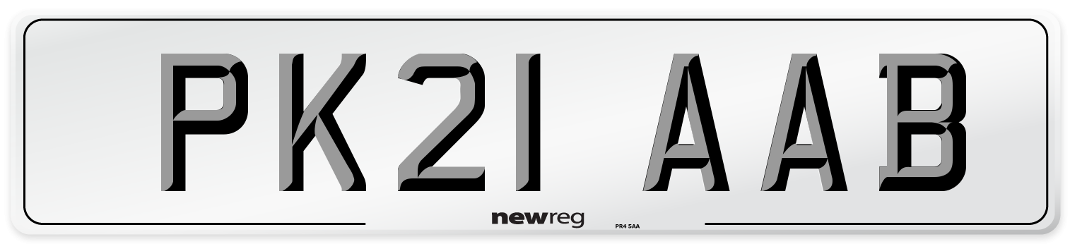 PK21 AAB Number Plate from New Reg